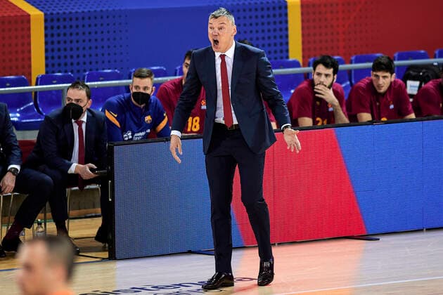 January 7, 2021, Barcelona, Spain: Sarunas Jasikevicius of FC Barcelona, Barca during the Turkish Airlines EuroLeague match between FC Barcelona and Valencia Basket at Palau Blaugrana in Barcelona, Spain. Barcelona Spain - ZUMAd159 20210107_zia_d159_081 Copyright: xGerardxFrancox