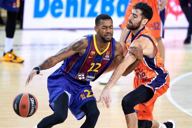 January 7, 2021, Barcelona, Spain: Cory Higgins of FC Barcelonaz during the Turkish Airlines EuroLeague match between FC Barcelona, Barca and Valencia Basket at Palau Blaugrana in Barcelona, Spain. Barcelona Spain - ZUMAd159 20210107_zia_d159_082 Copyright: xGerardxFrancox