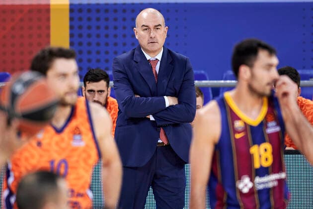 January 7, 2021, Barcelona, Spain: Jaume Ponsarnau of Valencia Basket during the Turkish Airlines EuroLeague match between FC Barcelona, Barca and Valencia Basket at Palau Blaugrana in Barcelona, Spain. Barcelona Spain - ZUMAd159 20210107_zia_d159_114 Copyright: xGerardxFrancox