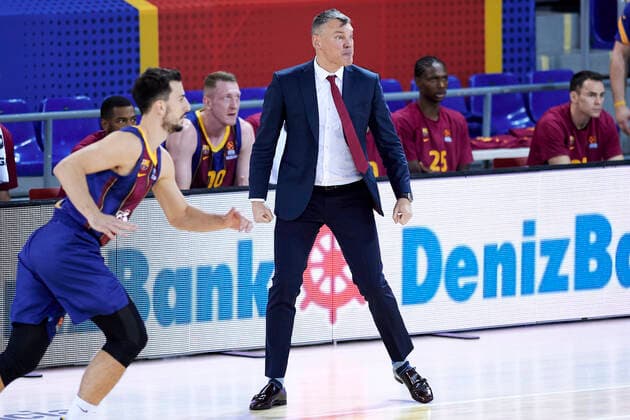 January 7, 2021, Barcelona, Spain: Sarunas Jasikevicius of FC Barcelona, Barca during the Turkish Airlines EuroLeague match between FC Barcelona and Valencia Basket at Palau Blaugrana in Barcelona, Spain. Barcelona Spain - ZUMAd159 20210107_zia_d159_132 Copyright: xGerardxFrancox