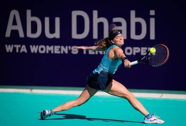 January 8, 2021, Abu Dhabi, UNITED ARAB EMIRATES: Bianca Turati of Italy in action during her second-round match at the 2021 Abu Dhabi WTA, Tennis Damen Womens Tennis Open WTA 500 tournament against Veronika Kudermetova of Russia Abu Dhabi UNITED ARAB EMIRATES - ZUMAa181 20210108_zaa_a181_015 Copyright: xRobxPrangex