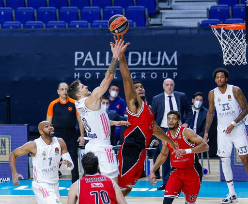 MATCH Jornada 18 Euroleague Masculino Madrid Real Madrid vs Olimpia Milano Nicolas Laprovittola Kyle Hines Madrid Madrid Spain Baloncesto Copyright: xAlbaxPachecox