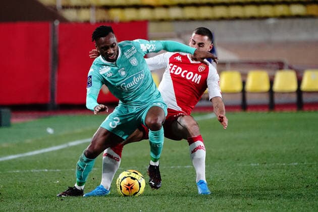 Souleyman Doumbia (SCO Angers) - Ruben Aguilar (AS Monaco) FOOTBALL : AS Monaco vs Angers - Monaco - 09 01 2021 NorbertScanella PanoramiC 