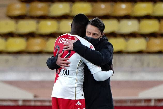 Niko Kovac (entraineur de l AS Monaco) - Youssouf Fofana (AS Monaco) FOOTBALL : AS Monaco vs Angers - Monaco - 09 01 2021 NorbertScanella PanoramiC 