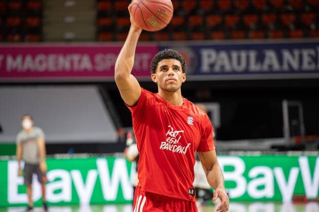 Sasha Grant 44 (FC Bayern), Warmup, FC Bayern Basketball vs. Niners Chemnitz, BBL, 10.01.2021 Muenchen Bayern Deutschland