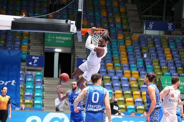 Basketball Bundesliga,Fraport Skyliners - GB Goettingen,2021.01.10,GER, im Odiase Tai,(BG Goettingen, 21), ,Eibner-Pressefoto Uli Scherbaum Fraport Skyliners - GB Goettingen Frankfurt Copyright: xEibner-Pressefoto UlrichxScherbaumx EP_usm