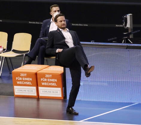 Trainer Rolf Scholz Basketball BBL Bundesliga Herren Saison 2020 2021 10.01.2021 ALBA Berlin vs. Gießen 46ers