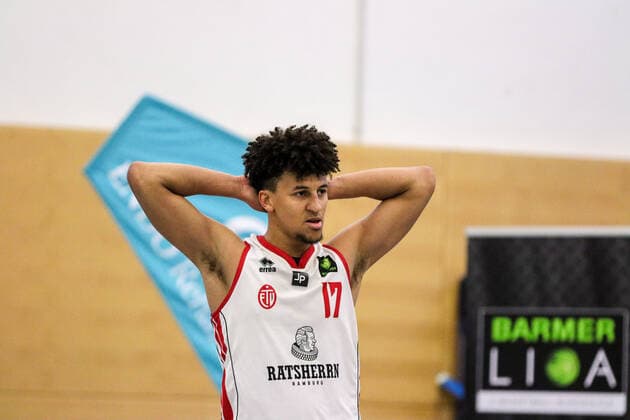 Basketball I Herren I Saison 2020 2021 I Pro B I 13. Spieltag I ETV Hamburg - SC Rist Wedel I 10.01.2021 Mubarak Salami (17, ETV Hamburg Basketball ) Hamburg Sporthalle Hohe Weide Hamburg Deutschland Copyright: xLobeca RalfxHomburgx