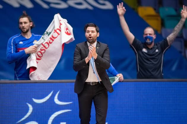 Fraport Skyliners - BG Goettingen, easyCredit BBL Trainer Sebastian Gleim (Fraport Skyliners). Basketball-Spiel der easyCredit BBL zwischen den Fraport Skyliners und BG Goettingen am 10. Januar 2021 in der Fraport-Arena in Frankfurt am Main., Frankfurt am Main Hessen Deutschland Fraport-Arena