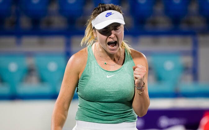 January 11, 2021, Abu Dhabi, UNITED ARAB EMIRATES: Elina Svitolina of the Ukraine in action during her quarter final match at the 2021 Abu Dhabi WTA, Tennis Damen Womens Tennis Open WTA 500 tournament Veronika Kudermetova of Russia Abu Dhabi UNITED ARAB EMIRATES - ZUMAa181 20210111_zaa_a181_098 Copyright: xRobxPrangex