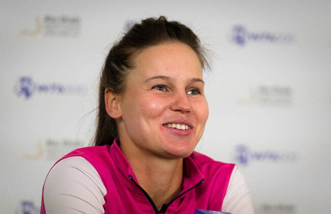 January 11, 2021, Abu Dhabi, UNITED ARAB EMIRATES: Veronika Kudermetova of Russia talks to the media after winning her quarter final match at the 2021 Abu Dhabi WTA, Tennis Damen Womens Tennis Open WTA 500 tournament. Abu Dhabi UNITED ARAB EMIRATES - ZUMAa181 20210111_zaa_a181_110 Copyright: xRobxPrangex