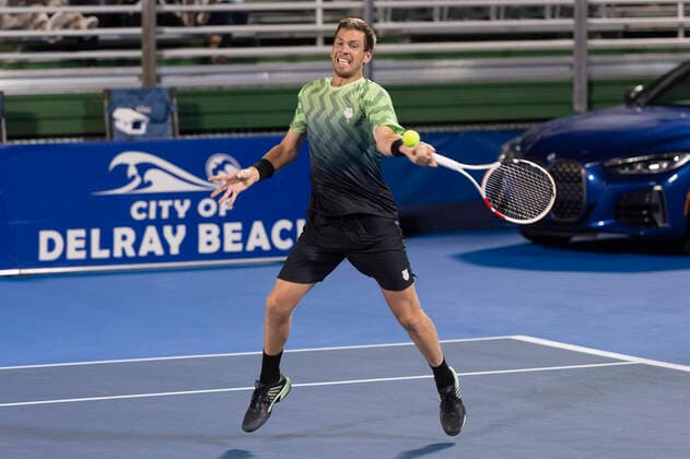 January 11, 2021, Delray Beach, Florida, United States: Delray Beach, FL - January 11, 2021: Cameron Norrie(GBR) takes three sets to defeat Francis Tiafoe(USA) during their Quarter-Final match at the 2021 Delray Beach Open by Vitacost.com. Delray Beach United States - ZUMApa3_ 0109732536st Copyright: xAndrewxPatronx