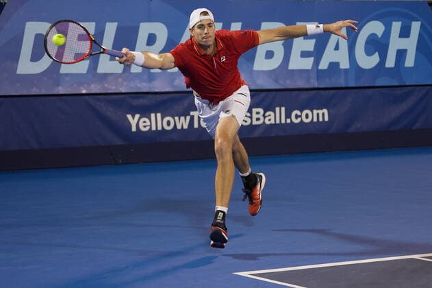 January 11, 2021, Delray Beach, Florida, United States: Delray Beach, FL - January 11, 2021: John Isner(USA) plays Sebastian Korda(USA) during their Quarter-Final match at the 2021 Delray Beach Open by Vitacost.com. Delray Beach United States - ZUMApa3_ 0109732649st Copyright: xAndrewxPatronx