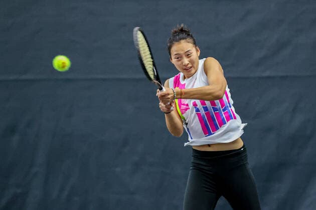 Im Bild: Qinwen ZHENG (CHN) (Q) Tennis Future Hamburg - ITF-W25 Hamburg, Hamburg, Tennis-Verband Hamburg, 12.01.2021,