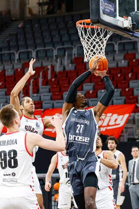 Shevon Thompson (Brose Bamberg, 27) Basketball Champions League 2020 21, Gruppenphase Spieltag 5, Brose Bamberg - Retabet Bilbao 12.01.2021, Bamberg, Brose Arena Copyright: DanielxLöb