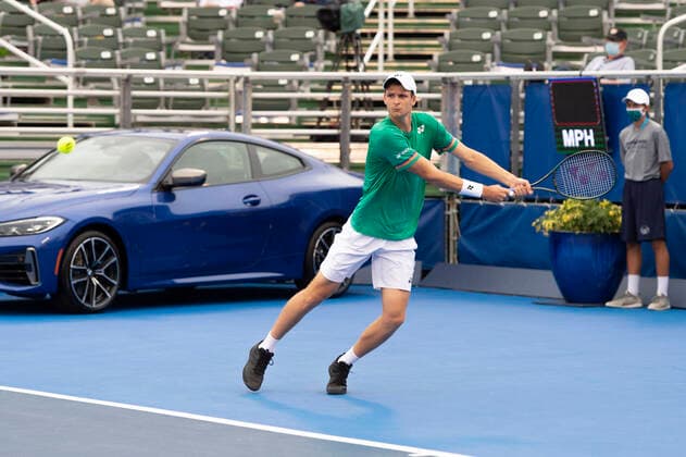 January 12, 2021, Delray Beach, Florida, United States: Delray Beach, FL - January 12, 2021: Hubert Hurkacz(POL) plays Christian Harrison(USA) in their Semi-Final match at the 2021 Delray Beach Open by Vitacost.com. Delray Beach USA - ZUMApa3_ 20210112_zap_pa3_004 Copyright: xAndrewxPatronx