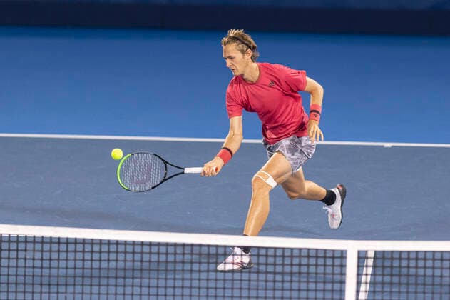 January 12, 2021, Delray Beach, Florida, United States: Delray Beach, FL - January 12, 2021: Sebastian Korda(USA) in action here, defeats Cameron Norrie(GBR) 63 75 during the Semi-Final match at the 2021 Delray Beach Open by Vitacost.com. Delray Beach United States - ZUMApa3_ 0109806029st Copyright: xAndrewxPatronx