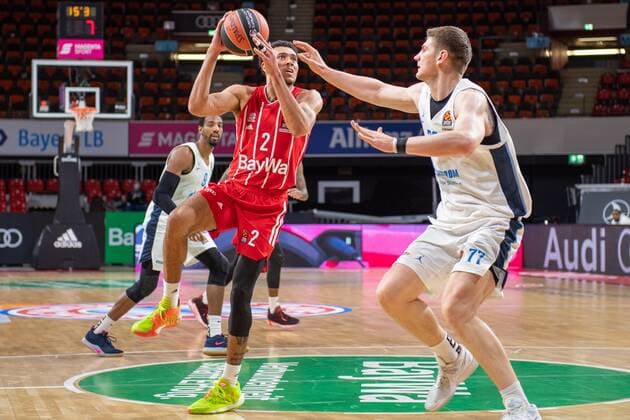 Wade Baldwin 2 (FC Bayern), Arturas Gudaitis 77 (Zenit St. Petersburg), FC Bayern Basketball vs. Zenit St. Petersburg, Basketball, Euroleague, 13.01.2021 Muenchen Bayern Deutschland