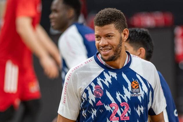 Walter Tavares 22 (Real Madrid), during warmup, FC Bayern Basketball vs. Real Madrid, Basketball, Euroleague, 15.01.2021 Muenchen Bayern Deutschland