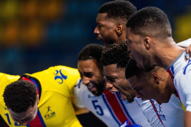 210115 Players of Cape Verde ahead of the 2021 IHF World Handball Championship match between Hungary and Cape Verde on January 15, 2021 in Giza. Photo: Mathias Bergeld BILDBYRAN COP 200 MB0088 handball handboll handball hungary ungern cape verde kap verde bbeng vm handball-vm handbolls-vm ihf handball World Championship, WM, Weltmeisterschaft world handball championship 2021 world championship 2021 Copyright: MATHIASxBERGELD BB210115MB056