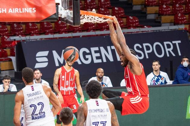 Jalen Reynolds 8 (FC Bayern), dunk, FC Bayern Basketball vs. Real Madrid, Basketball, Euroleague, 15.01.2021 Muenchen Bayern Deutschland