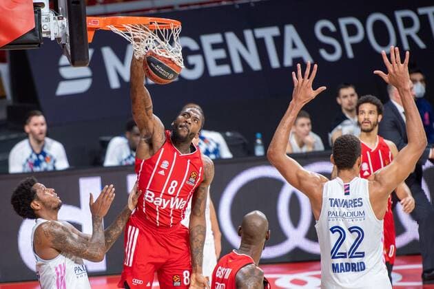 Jalen Reynolds 8 (FC Bayern), dunk, FC Bayern Basketball vs. Real Madrid, Basketball, Euroleague, 15.01.2021 Muenchen Bayern Deutschland