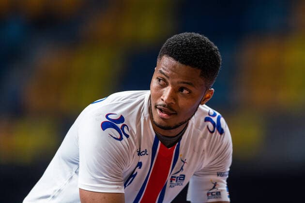 210115 Leandro Semedo of Cape Verde during the 2021 IHF World Handball Championship match between Hungary and Cape Verde on January 15, 2021 in Giza. Photo: Mathias Bergeld BILDBYRAN COP 200 MB0088 handball handboll handball hungary ungern cape verde kap verde bbeng vm handball-vm handbolls-vm ihf handball World Championship, WM, Weltmeisterschaft world handball championship 2021 world championship 2021 Copyright: MATHIASxBERGELD BB210115MB069