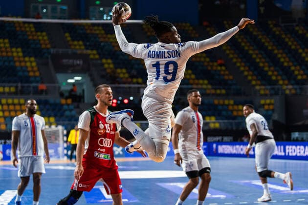 210115 Admilson Estaliny Furtado of Cape Verde during the 2021 IHF World Handball Championship match between Hungary and Cape Verde on January 15, 2021 in Giza. Photo: Mathias Bergeld BILDBYRAN COP 200 MB0088 handball handboll handball hungary ungern cape verde kap verde bbeng vm handball-vm handbolls-vm ihf handball World Championship, WM, Weltmeisterschaft world handball championship 2021 world championship 2021 Copyright: MATHIASxBERGELD BB210115MB078