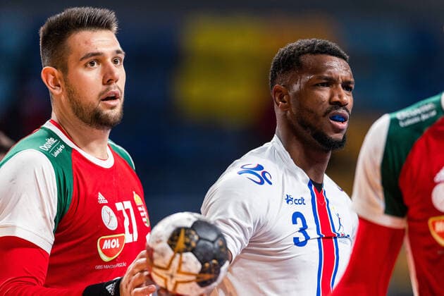 210115 Delcio Pina of Cape Verde during the 2021 IHF World Handball Championship match between Hungary and Cape Verde on January 15, 2021 in Giza. Photo: Mathias Bergeld BILDBYRAN COP 200 MB0088 handball handboll handball hungary ungern cape verde kap verde bbeng vm handball-vm handbolls-vm ihf handball World Championship, WM, Weltmeisterschaft world handball championship 2021 world championship 2021 Copyright: MATHIASxBERGELD BB210115MB082