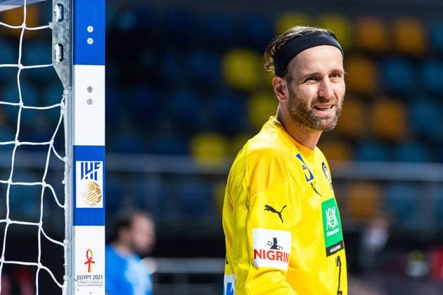 210115 Goalkeeper Silvio Heinevetter of Germany during the 2021 IHF World Handball Championship match between Germany and Uruguay on January 15, 2021 in Giza. Photo: Mathias Bergeld BILDBYRAN COP 200 MB0087 handball handboll handball tyskland germany uruguay bbeng vm handball-vm handbolls-vm ihf handball World Championship, WM, Weltmeisterschaft world handball championship 2021 world championship 2021 Copyright: MATHIASxBERGELD BB210115MB109