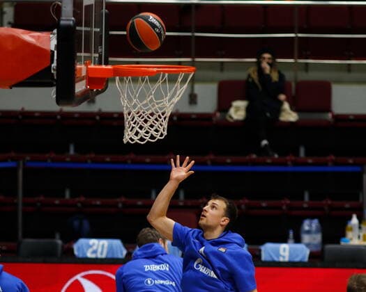 Of The Russian Federation. Saint-Petersburg. Sibur Arena. Basketball. The Regular Season. Euroleague 2020 2021, BC Zenit - BC Zalgiris. Player of the basketball club Zenit Kevin Pangos. MaksimxKonstantinov