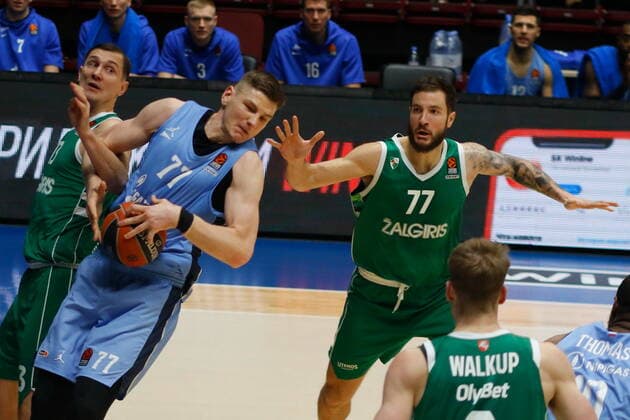 Of The Russian Federation. Saint-Petersburg. Sibur Arena. Basketball. The Regular Season. Euroleague 2020 2021, BC Zenit - BC Zalgiris. Player of the basketball club Zenit Arturas Gudaitis. MaksimxKonstantinov