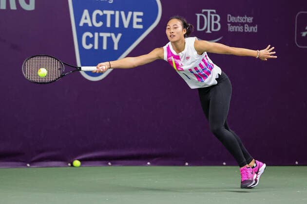 Im Bild: Qinwen ZHENG (CHN) (Q) Tennis Future Hamburg - ITF-W25 Hamburg, Hamburg, Tennis-Verband Hamburg, 16.01.2021,