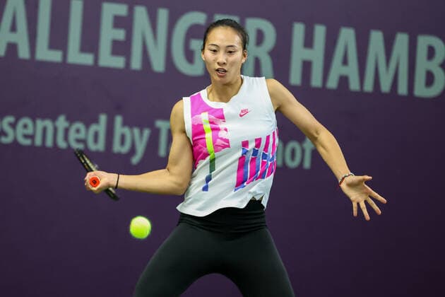 Im Bild: Qinwen ZHENG (CHN) (Q) Tennis Future Hamburg - ITF-W25 Hamburg, Hamburg, Tennis-Verband Hamburg, 16.01.2021,