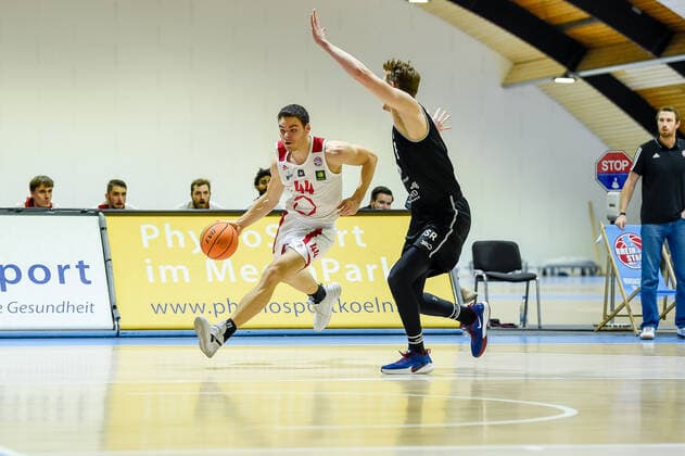 Barmer 2. Basketball Bundesliga ProB, Rheinstars Koeln vs. WWU Baskets Muenster, 16.01.2021 Benedict van Laack (RheinStars Koeln 44), Barmer 2. Basketball Bundesliga ProB, Rheinstars Koeln vs. WWU Baskets Muenster am 16.01.2021 in der Basketball Campus Koeln in Koeln (Nordrhein-Westfalen) Copyright: xBEAUTIFULxSPORTS Mueller-Laschetx