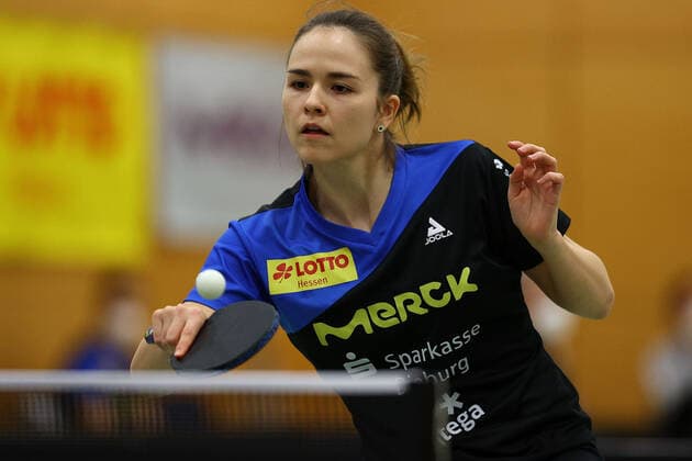 despor 16.01.2021 Langstadt, Ekkehard-Colmar-Halle Tischtennis Damen 1.Bundesliga TSV Langstadt - SV DJK Kolbermoor emspor, emonline, oespor, v.l., Alena Lemmer (TSV Langstadt Tischtennis Damen 1.Bundesliga) Foto: Joaquim Ferreira