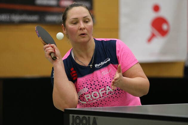 despor 16.01.2021 Langstadt, Ekkehard-Colmar-Halle Tischtennis Damen 1.Bundesliga TSV Langstadt - SV DJK Kolbermoor emspor, emonline, oespor, v.l., Svetlana Ganina (RUS) (TT Damen 1.Bundesliga SV-DJK Kolbermoor) jubelt Foto: Joaquim Ferreira