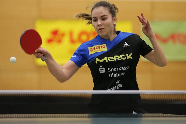 despor 16.01.2021 Langstadt, Ekkehard-Colmar-Halle Tischtennis Damen 1.Bundesliga TSV Langstadt - SV DJK Kolbermoor emspor, emonline, oespor, v.l., Alena Lemmer (TSV Langstadt Tischtennis Damen 1.Bundesliga) Foto: Joaquim Ferreira