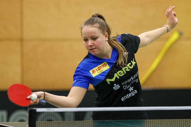 despor 16.01.2021 Langstadt, Ekkehard-Colmar-Halle Tischtennis Damen 1.Bundesliga TSV Langstadt - SV DJK Kolbermoor emspor, emonline, oespor, v.l., Janina Kämmerer (TSV Langstadt Tischtennis Damen 1.Bundesliga) Foto: Joaquim Ferreira