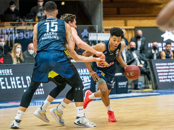 Trae Bell-Haynes (HAKRO Merlins Crailsheim , 02), HARKO Merlins Crailsheim vs. medi bayreuth, 1. Bundesliga, Basketball, Herren, 16.01.2021 HARKO Merlins Crailsheim vs. medi bayreuth, 1. Bundesliga, Basketball, Herren, 16.01.2021 Ilshofen Copyright: xEibner-Pressefotox EP_mst