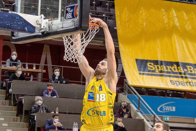 Jonas Wohlfahrt-Bottermann (MHP Riesen Ludwigsburg, 18) ¨¨MHP Riesen Ludwigsburg vs. Brose Bamberg, Basketball, Bundesliga, easy credit BBL, Spieltag 14, Spielzeit 2020 2021, 16.01.2021, ¨¨ MHP Riesen Ludwigsburg vs. Brose Bamberg, Basketball, Bundesliga, easy credit BBL, Spieltag 13, Spielzeit 2020 2021, 16.01.2021 Ludwigsburg Copyright: xNinaxSander xEibnerxPressefotoxIx EP_NSR