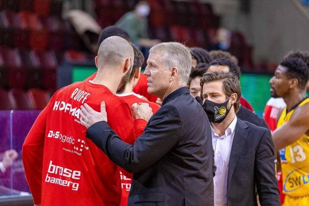 John Patrick (MHP Riesen Ludwigsburg, Head Coach) Josh King (MHP Riesen Ludwigsburg, Assistant Coach)¨¨¨MHP Riesen Ludwigsburg vs. Brose Bamberg, Basketball, Bundesliga, easy credit BBL, Spieltag 14, Spielzeit 2020 2021, 16.01.2021, ¨¨ MHP Riesen Ludwigsburg vs. Brose Bamberg, Basketball, Bundesliga, easy credit BBL, Spieltag 13, Spielzeit 2020 2021, 16.01.2021 Ludwigsburg Copyright: xNinaxSander xEibnerxPressefotoxIx EP_NSR