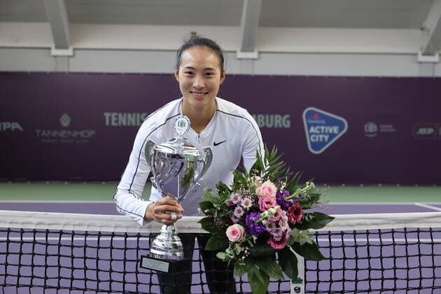 Im Bild: Siegerin 2021. Qinwen ZHENG (CHN) (Q) Tennis Future Hamburg - ITF-W25 Hamburg, Hamburg, Tennis-Verband Hamburg, 17.01.2021,