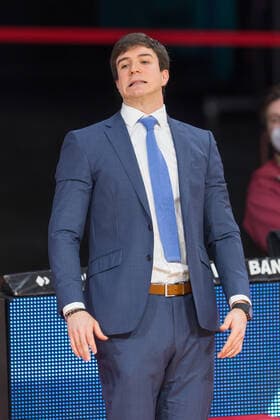 GER, BBL, FC Bayern Muenchen vs. Hamburg Towers 17.01.2021, Audi Dome, Muenchen, GER, BBL, FC Bayern Muenchen vs. Hamburg Towers, im Bild Pedro Calles (Cheftrainer Hamburg Towers) verzieht das Gesicht