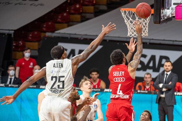 Terry Allen 25 (Hamburg Towers), D. Seeley 4 (FC Bayern), FC Bayern Basketball vs. Hamburg Towers, BBL, 17.01.2021 Muenchen Bayern Deutschland