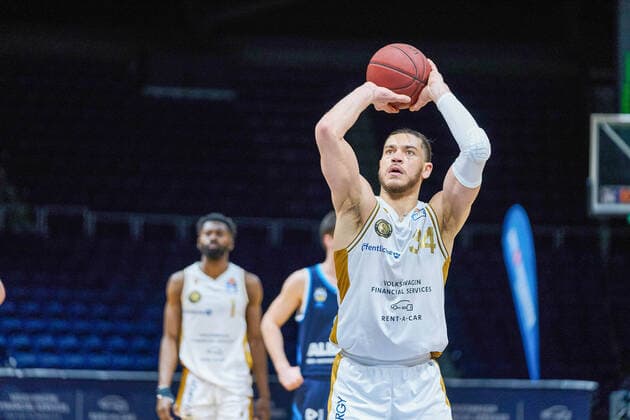 Gavin Schilling (Nr. 34 Basketball Loewen Braunschweig) Basketball Loewen Braunschweig - Alba Berlin Basketball Loewen Braunschweig - Alba Berlin, Basketball, BBL, Saison 2020 2021, 17.01.2021 Braunschweig Copyright: xEibner-Pressefotox EP_DRT