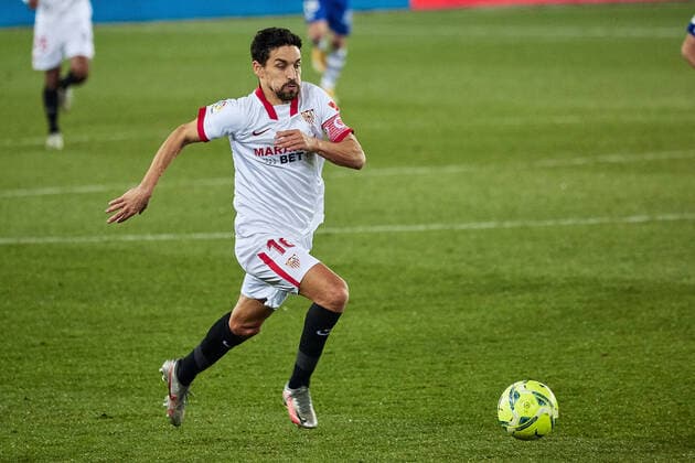 January 19, 2021, Vitoria, ALAVA, SPAIN: Jesus Navas of Sevilla CF during the spanish league, LaLiga, football match played between CD Alaves v Sevilla CF at Mendizorrotza Stadium on January 19, 2021 in Vitoria, Spain. Vitoria SPAIN - ZUMAa181 20210119_zaa_a181_154 Copyright: xRicardoxLarreinax