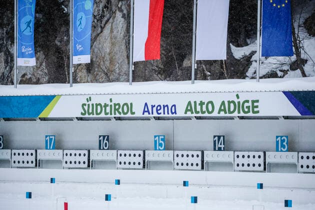 BIATHLON - IBU WC Antholz ANTHOLZ,ITALY,21.JAN.21 - BIATHLON - IBU World Cup, 15km individual, ladies. Image shows an overview of the shooting area. GEPAxpictures xJasminxWalter