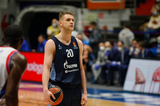Of The Russian Federation. Saint-Petersburg. Sibur-arena. Basketball. The Regular Season. Euroleague 2020 2021, BC Zenit - BC Anadolu Efes. Player of the basketball club Zenit Andrey Zubkov. MaksimxKonstantinov
