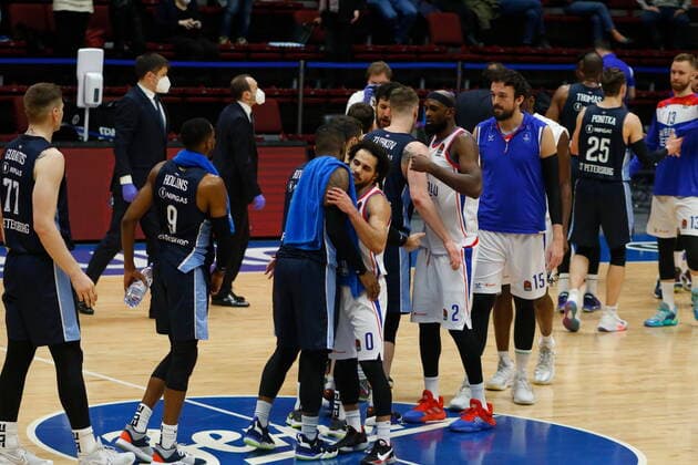 Of The Russian Federation. Saint-Petersburg. Sibur-arena. Basketball. The Regular Season. Euroleague 2020 2021, BC Zenit - BC Anadolu Efes. Player of the basketball club Zenit Arturas Gudaitis. MaksimxKonstantinov